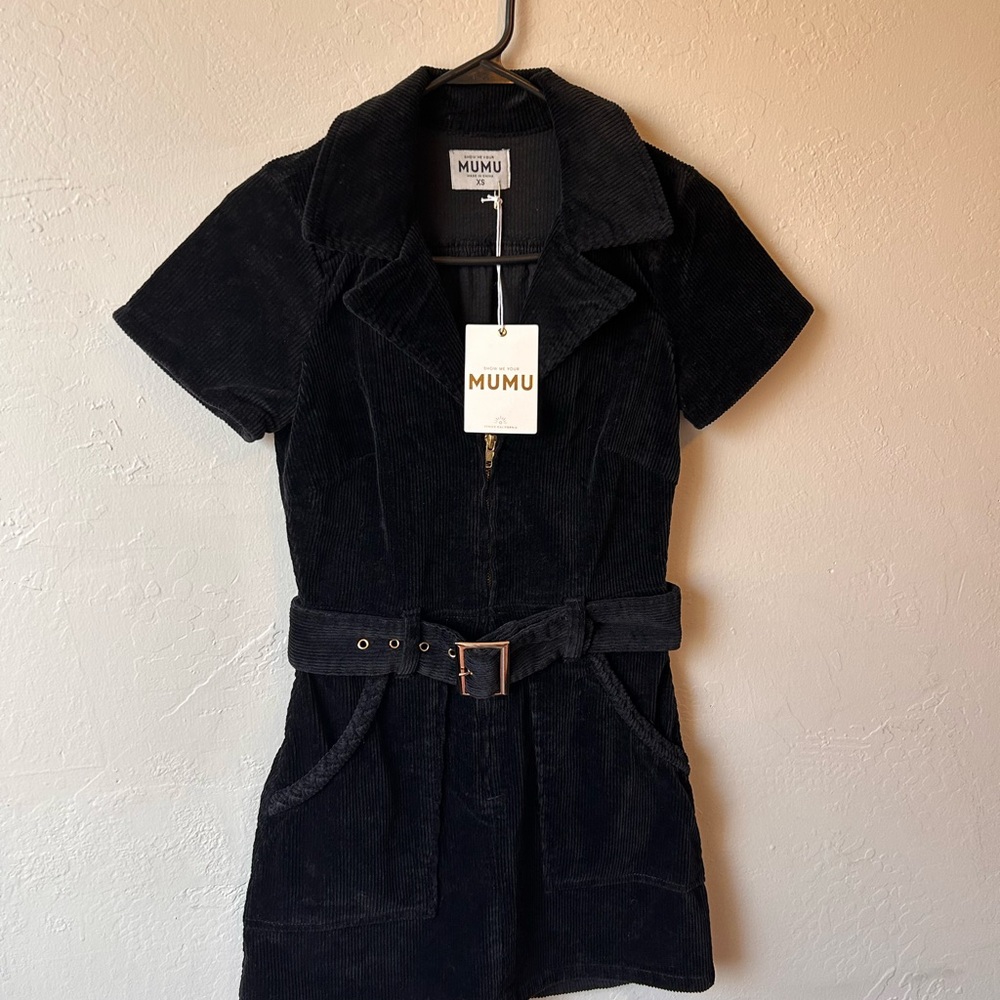 Show Me Your MuMu Black Corduroy Mini Dress